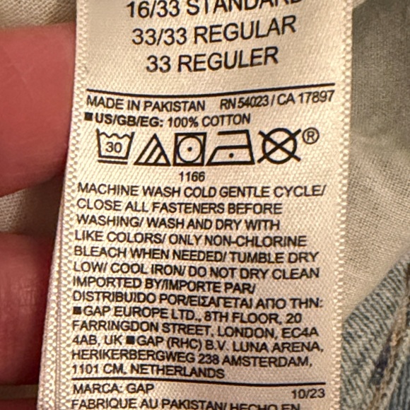 GAP Light Wash High Rise Wide Leg Denim Cargo Pants/NWT/16-33R - Picture 6 of 11